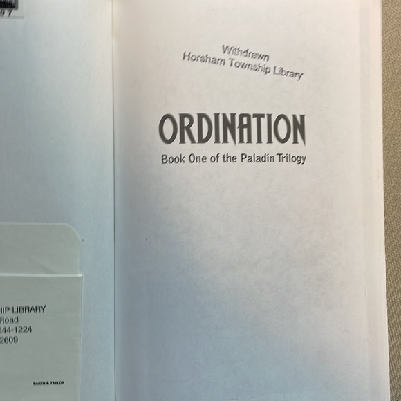 🌈2/$8  Ordination #1 in the Paladin Trilogy Series - Picture 7 of 12